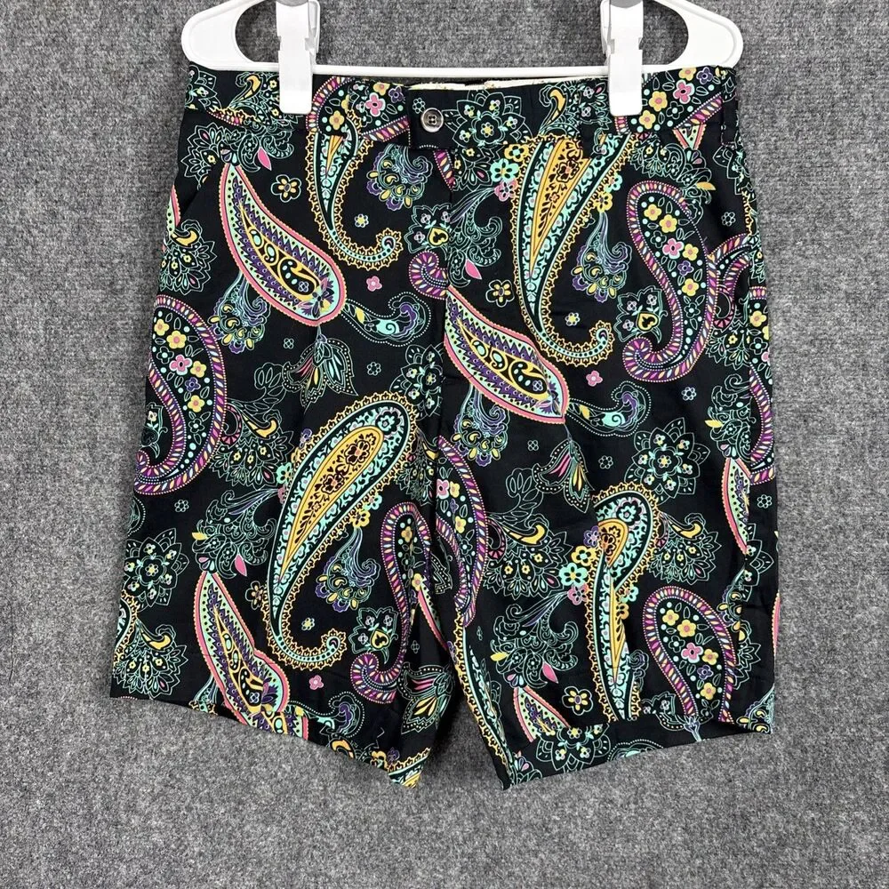 LoudMouth Paisley Chino Golf Shorts Mens Size 32 Black Wild Colorful